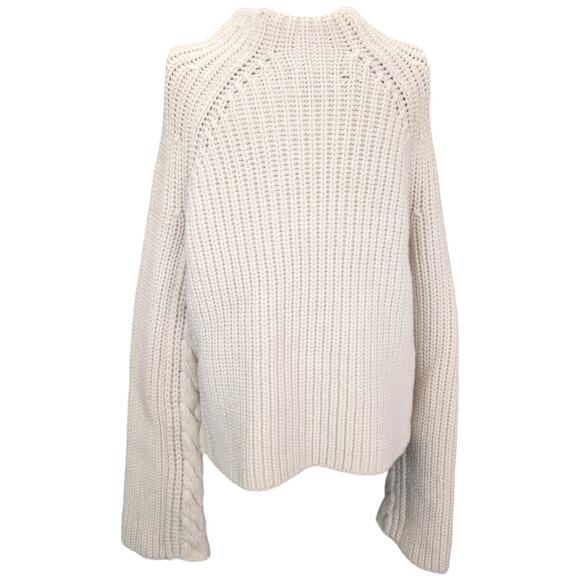 Zadig & Voltaire Défilé Colette Oversized Chunky Wool Knit Button Neck Sweater - Picture 7 of 13